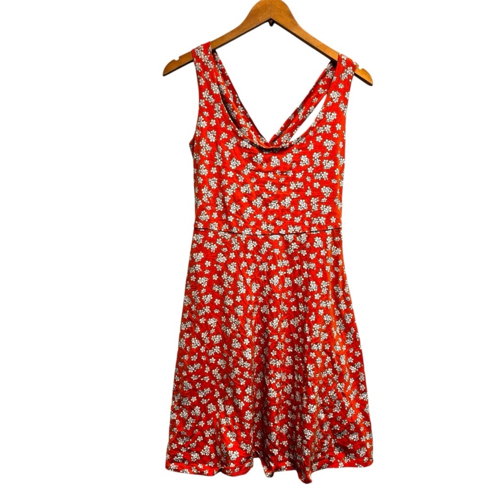 People Tree Floral Organic Cotton Dress size 8 Orange